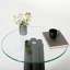 Table basse moderne, structure 100% verre trempé et 100% bois de hêtre, 19,7 x 19,7 x 19,7 pouces, finition transparente et noire | Élégante conception démontée pour le salon | Contemporary Home Decor Essential-1199546212-1199546266