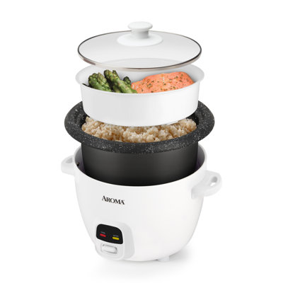 Aroma 20-cup (cooked) / 5qt. Bonded Granite Rice & Grain Cooker  (arc-860ngp) In White