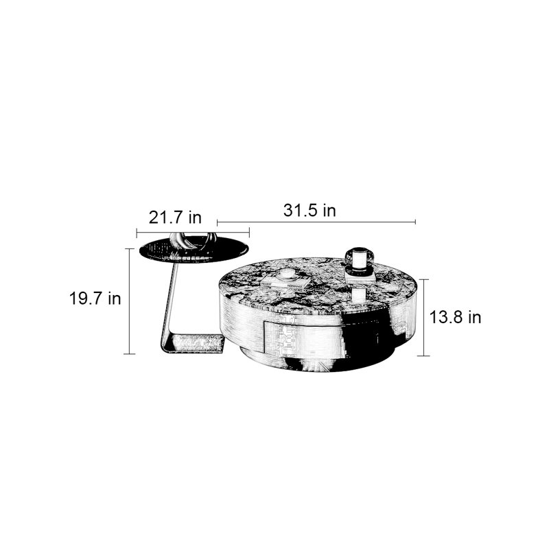 Ensemble de tables basses Super Crystal Stone, H 13,8 po x L 31,5 po x l 31,5 po