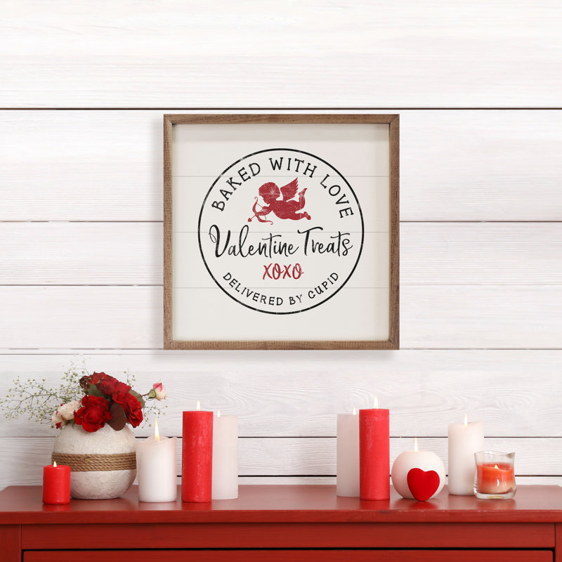 Valentine Treats Baked With Love - blanc, H 16 po x l 16 po