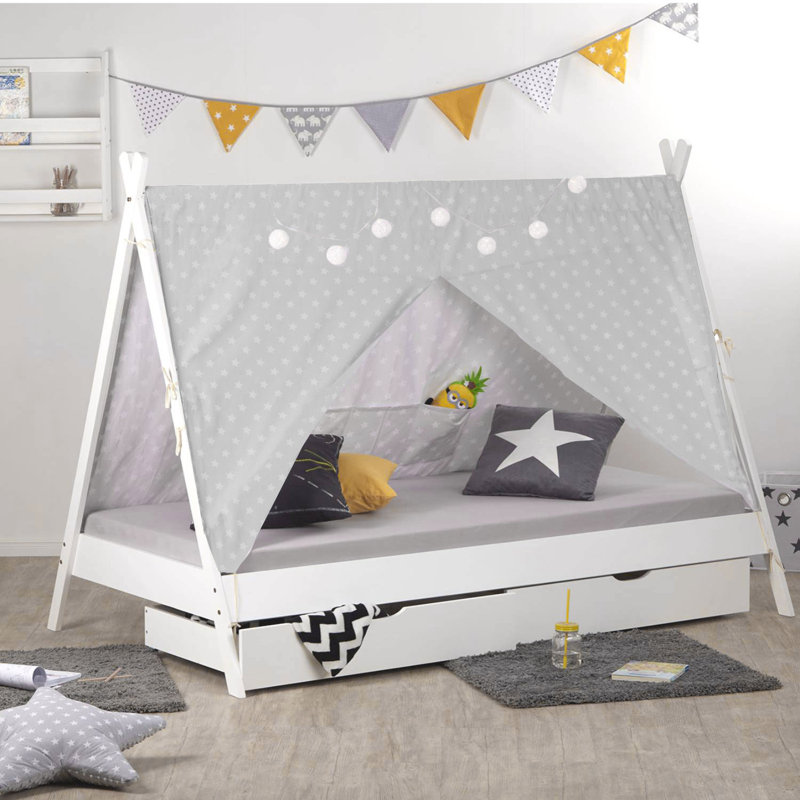 Griffen European Single (90 X 200Cm) 2 Drawers, Solid Wood, Travel Bed With Mattress, By Isabelle & Max, White