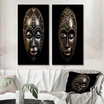 «Ethnical Traditional African Mask I», 2 pièces sur toile