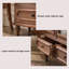Buffet rétro en bois de pin, armoire de rangement en verre ondulé-1303018071