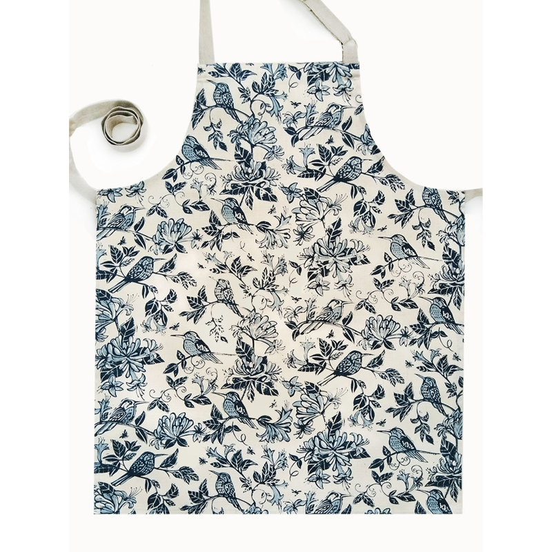 French Home Honeysuckle Indigo Apron, Indigo