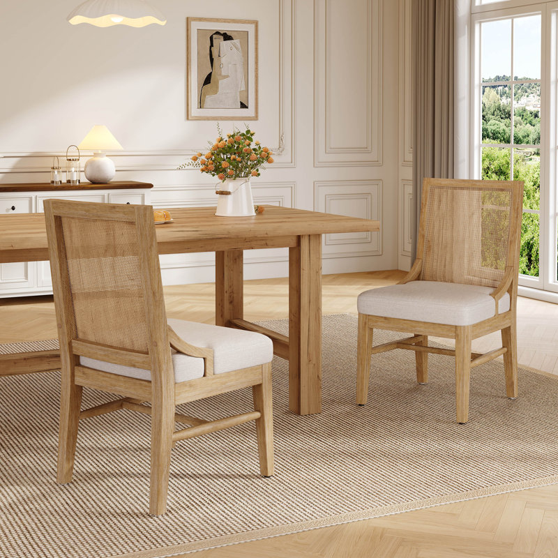 Chaises de salle à manger rembourrées Elora, Naturel