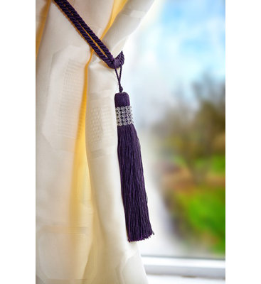 Toulon Aubergine Fabric 56cm Curtain Holdback/Tieback