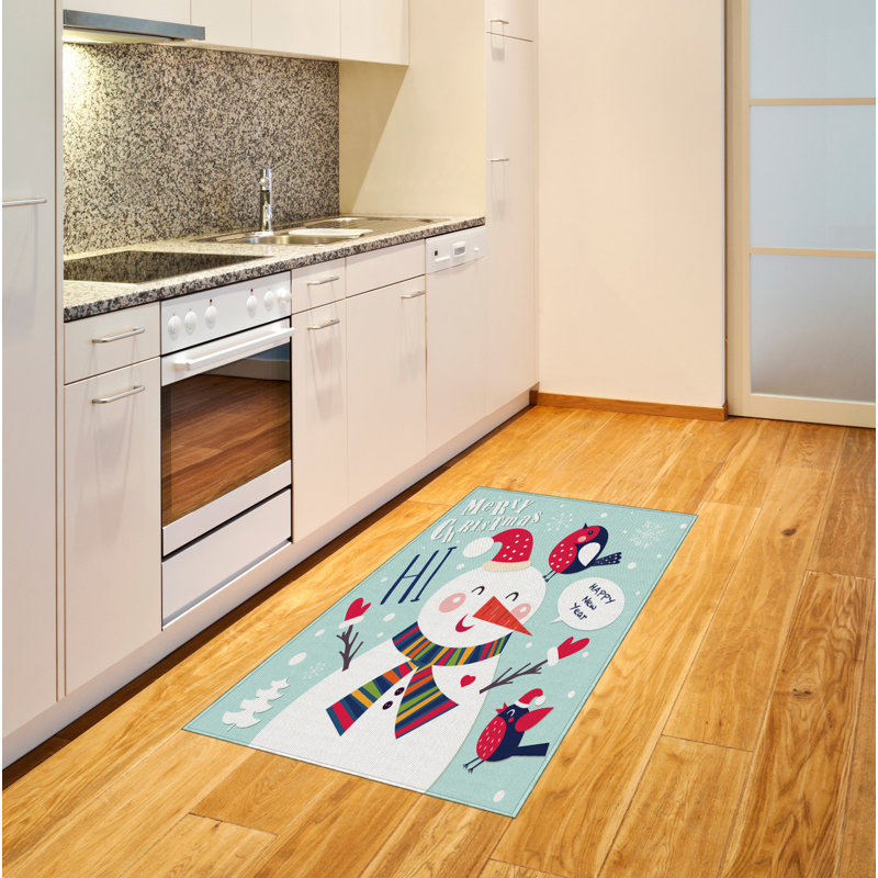 Tapis décoratif de Noël à haute densité en fibres de polyester à longs fils, Rectangle 2 pi 7 po x 5 pi