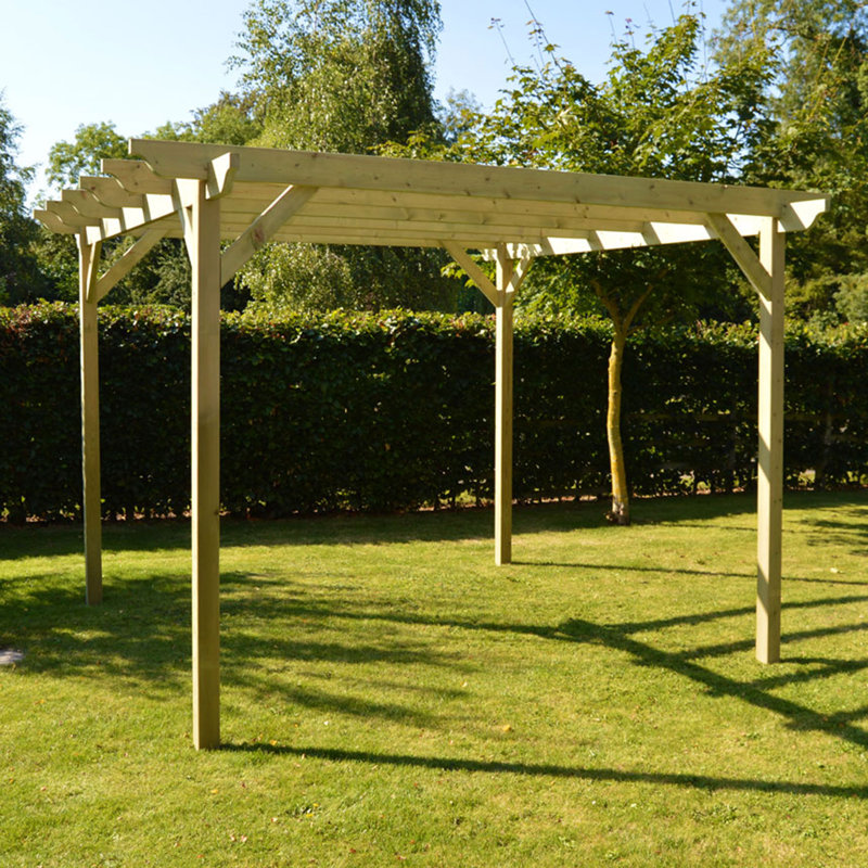 Pollitt Manufactured Wood Pergola, Light Green, 248cm H x 360cm W x 360cm D