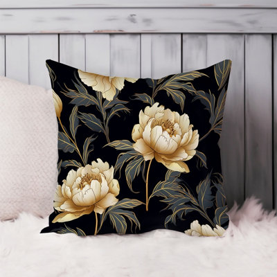 Floral Luxe Floral Pattern XII Modern Throw Pillow Cover