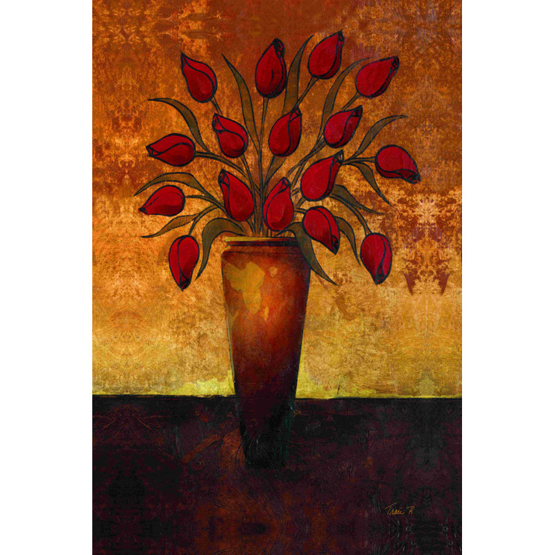Red Simplicity 2 - peinture sur toile tendue, H 18 po x l 12 po
