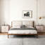 Ensemble de chambre à coucher 3 pièces, cadre de lit rembourré en bois avec 2 tables de chevet de rangement, grand-1131900746