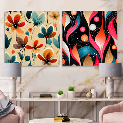 Arocho - Abstract Midcentury Acrylic Wall Art Glass Set Of 2