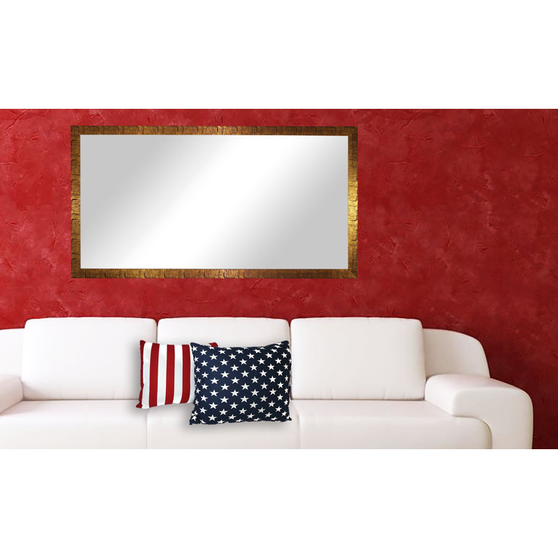 Guildford Wood Flat Wall Mirror, 37" H x 67.5" W
