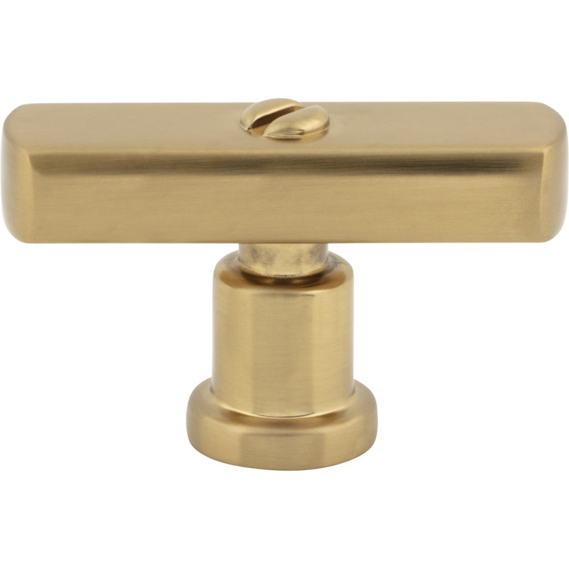 Everitt 4.44" Length Bar Knob, Warm Brass