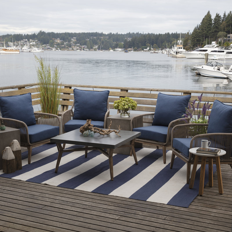 Arden Selections Oceantex Outdoor Lounge Chair 6" Cushion, Ocean Blue