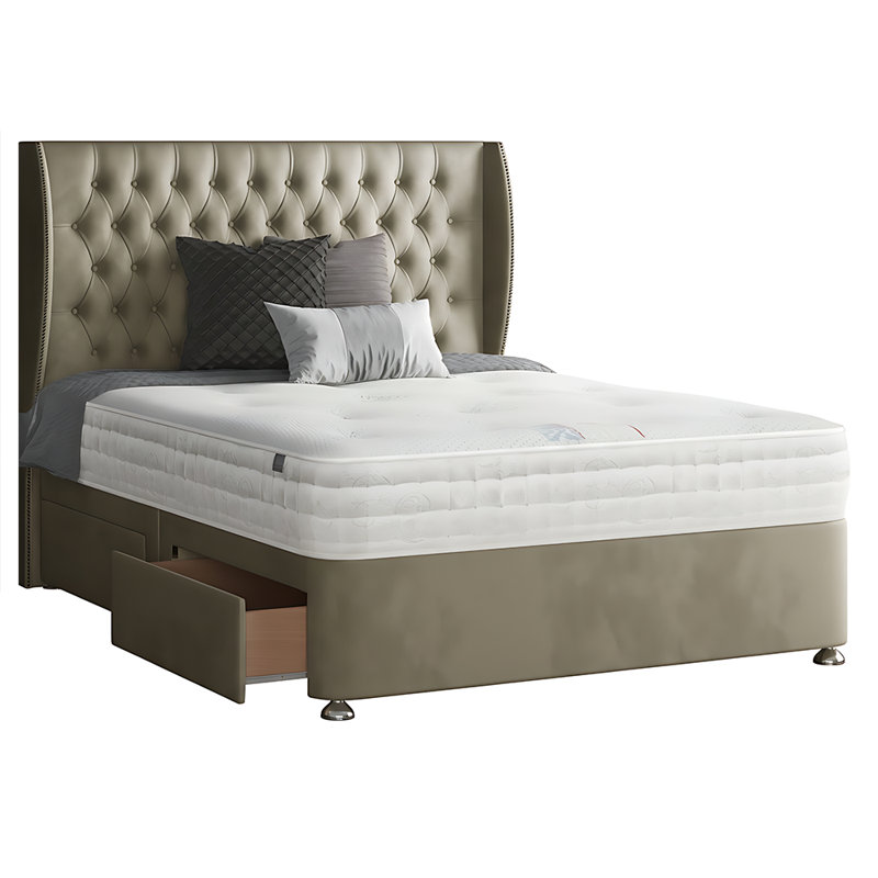 Mandalay Divan Bed Base, Single, Coffee, No Drawers