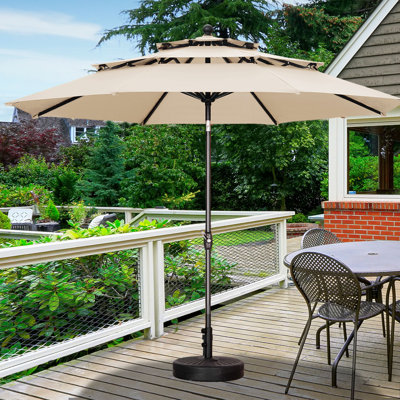 Parasol de marché à 3 niveaux 10 pi avec base