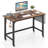 1 Pcs Rolling Computer Desk Metal Frame Pc Laptop Table Wood Top Study Workstation