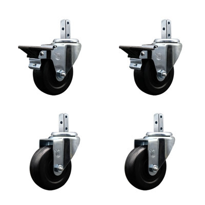 4 Piece Hard Rubber Caster Set