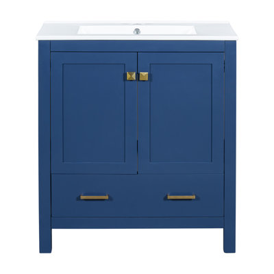 30'' Single Bathroom Vanity with Ceramic Sink Top