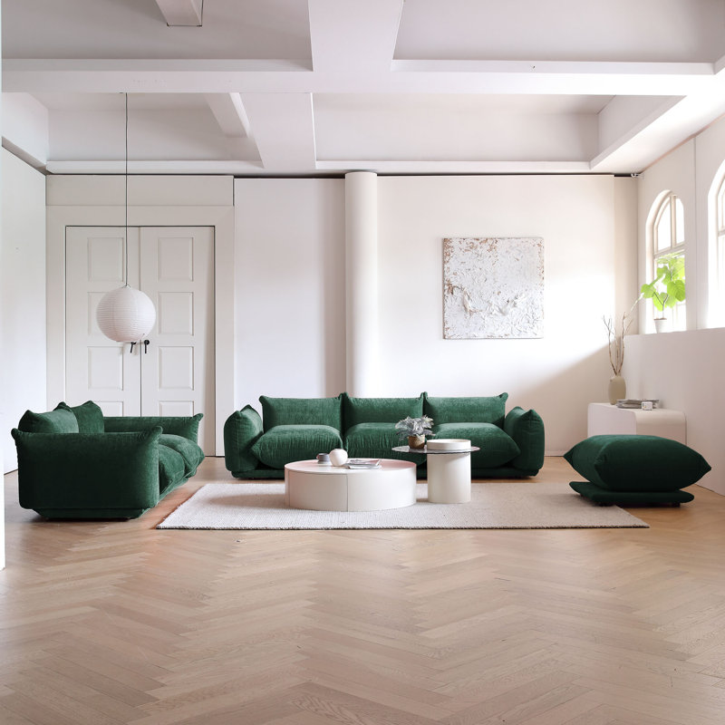 Canapé modulaire en tissu 5 pièces Minarik, Vert