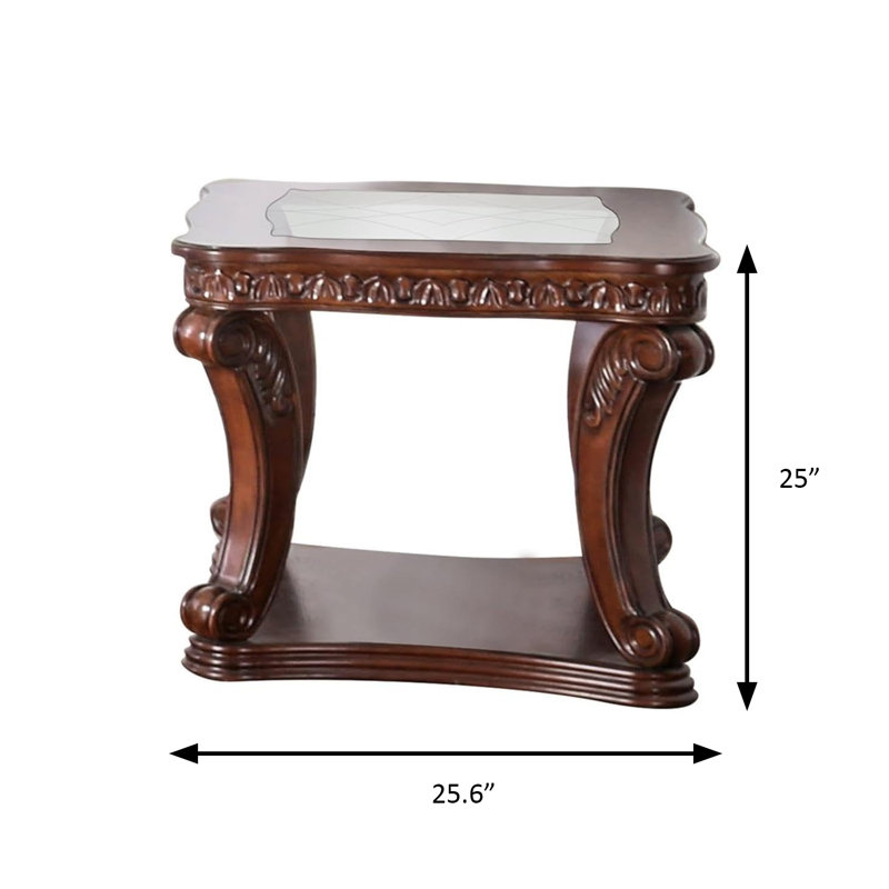 Table de bout traditionnelle 25,6 po, chêne foncé