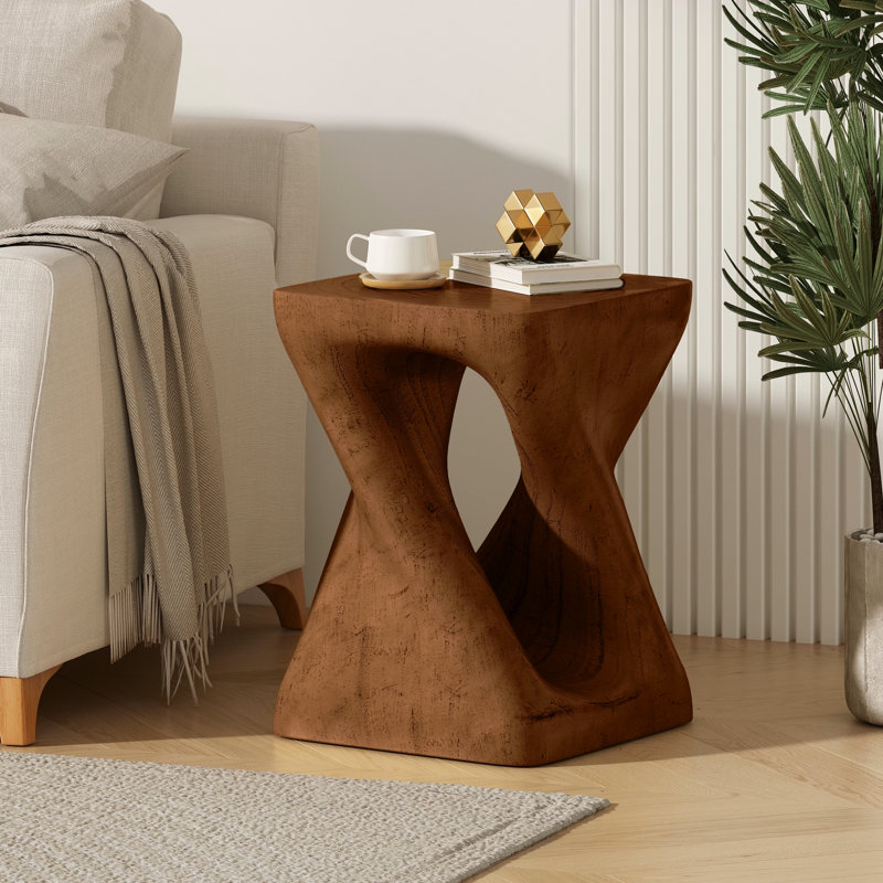 Table d'appoint Twist Shape, Marron antique