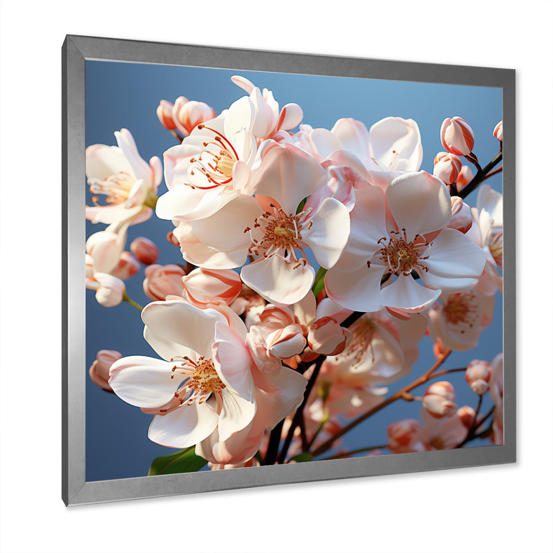 Photographie d'orchidées blanches III, H 30 po x l 30 po x P 1 po, Cadre simple argenté