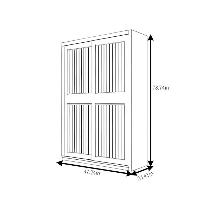 Garde-robe simple de couleur unie, H 78,74 po x l 47,24 po x P 24,41 po