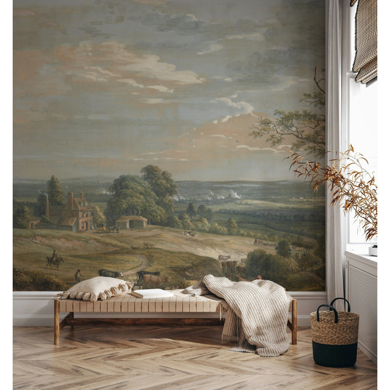 Décoration murale classique campagne classique vue éloignée de Maidstone, L 100 po x L 96 po