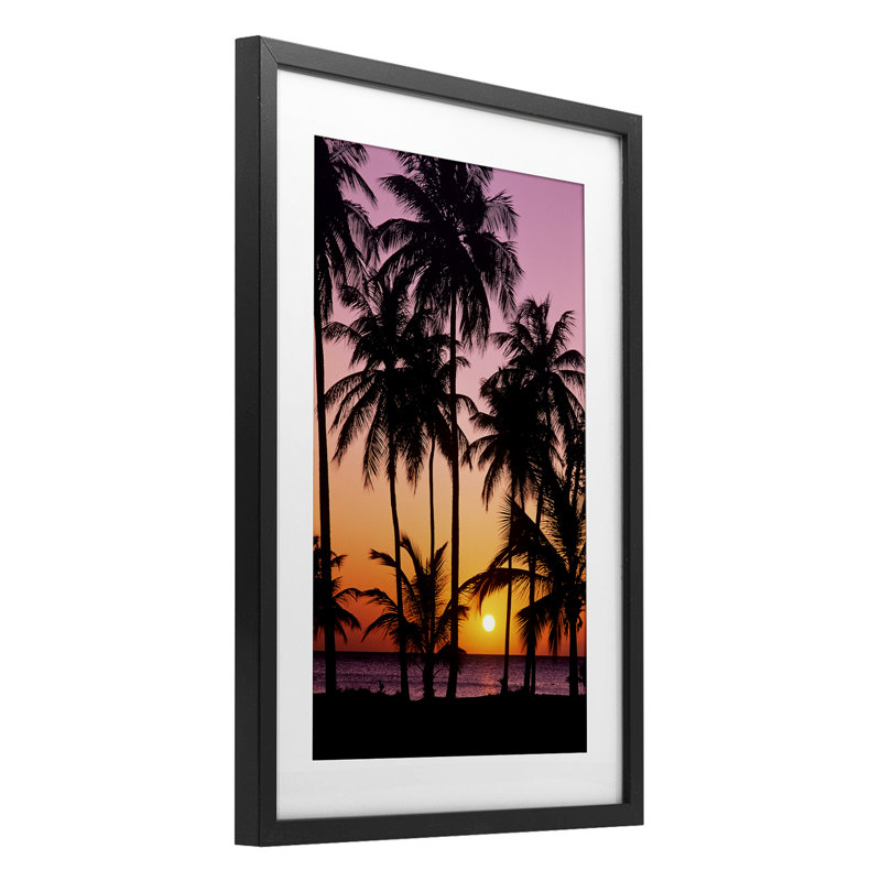 Coucher de soleil sur la Martinique, reproduction sous verre, conception de Danita Delimont, H 20 po x l 14 po