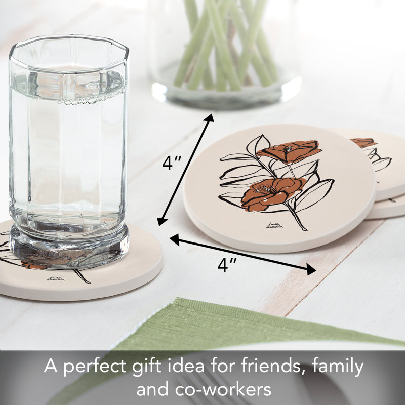 Paquet de 4 sous-verres ronds en pierre Thocha