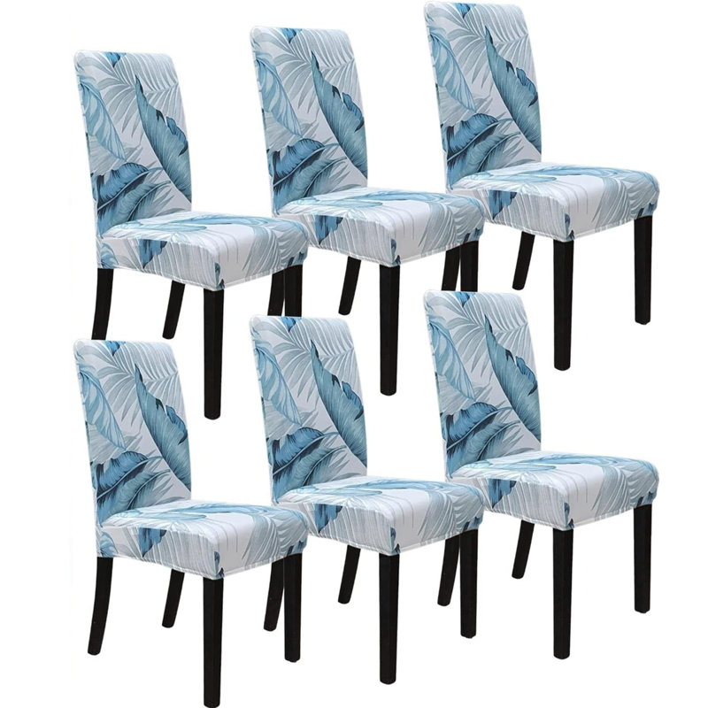 Housse pour chaise de salle à manger, Mélange de polyester bleu / blanc