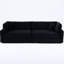 Velours côtelé noir de 112 pouces avec quatre dossiers, des coussins à deux couches et une grande adaptabilité à l'espace pour les appartements