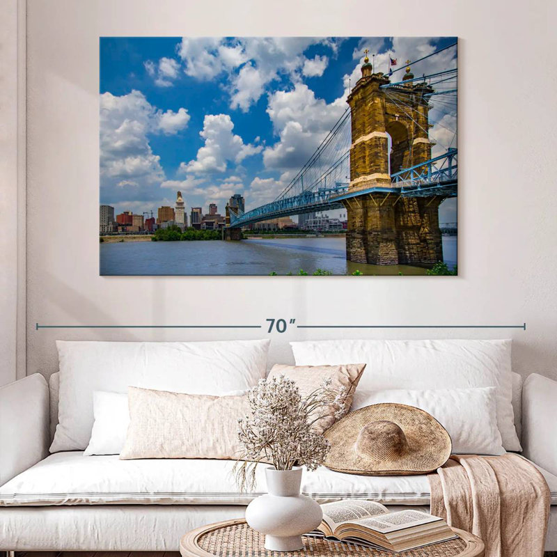 John Roebling Bridge Skyline, 34" H x 51" W