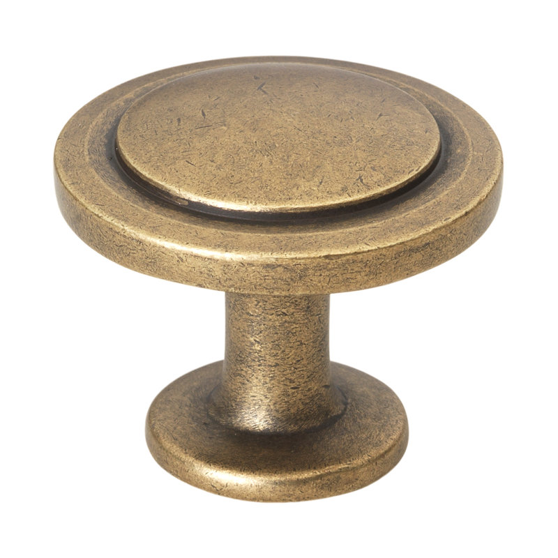 Poignée champignon 1 1/4 po de diamètre, Laiton antique