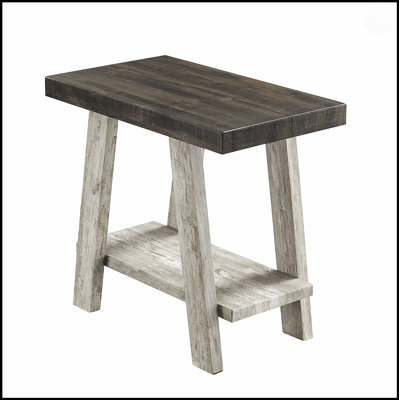 Table d'appoint à tablette contemporaine en bois Athens avec finition noire avec rangement supplémentaire et design élégant