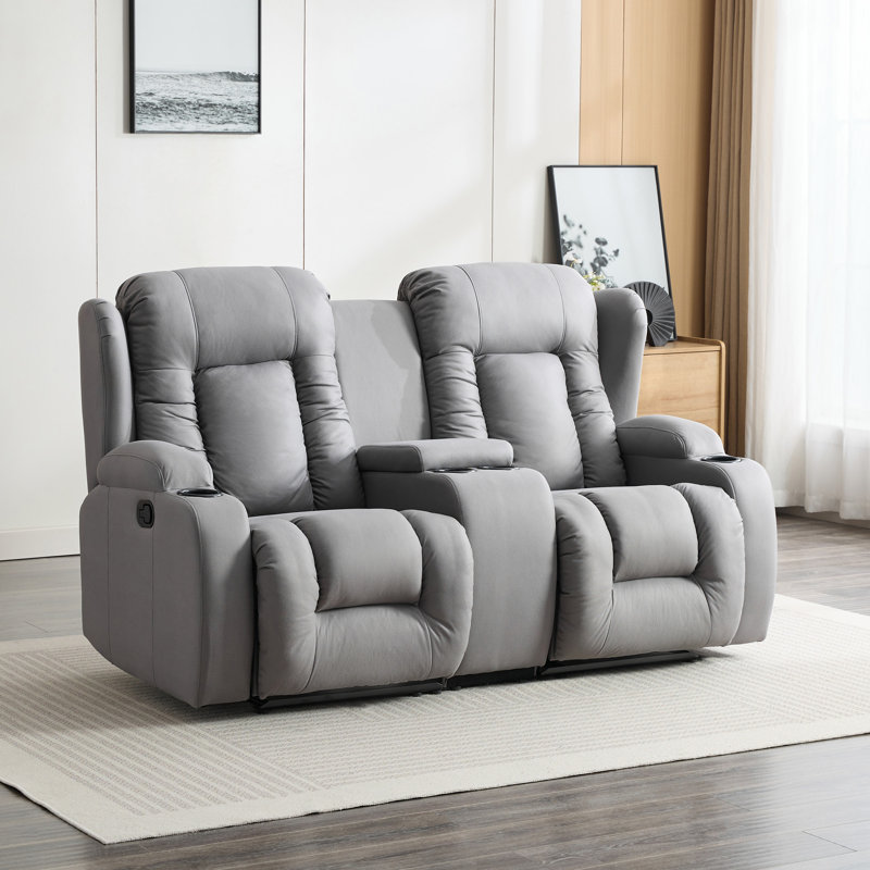 Andreaz 2 Seater Linen Reclining Sofa, Manual - Handle / Lever
