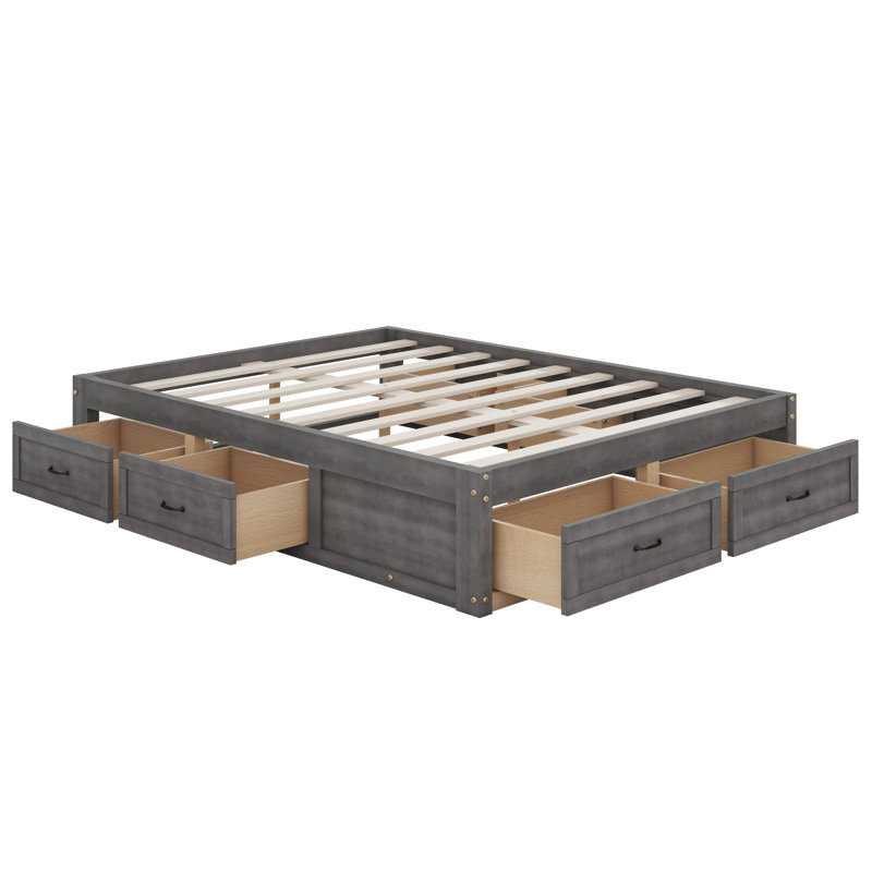 Kasea Platform Storage Bed, Queen, Antique Gray