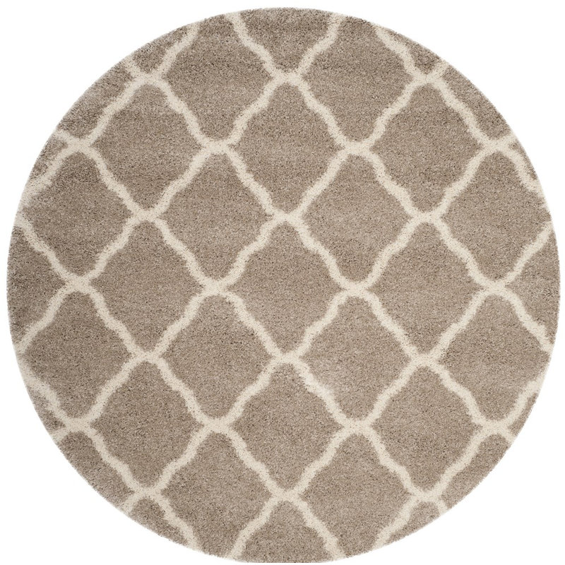Darrold Hudson Shag Performance Geometric Rug, Round 7'