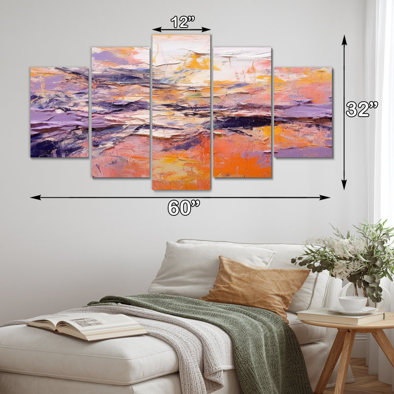 Évolution des mouvements abstraits expressionnisme I - Décoration murale abstraite - 5 panneaux