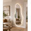 Miroir irrégulier pleine longueur à DEL 65 po x 26 po avec 3 modes de couleurs pour la chambre à coucher et le vestiaire