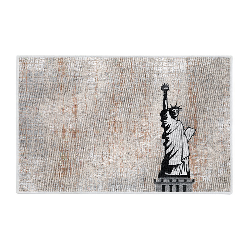Tapis gris / noir en coton