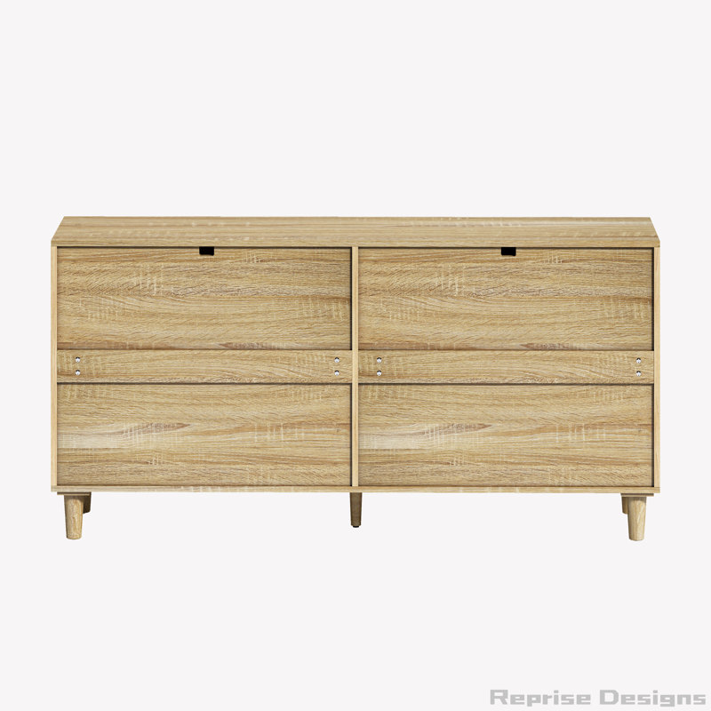 59" Rattan Dresser with 6 Drawers, Natural