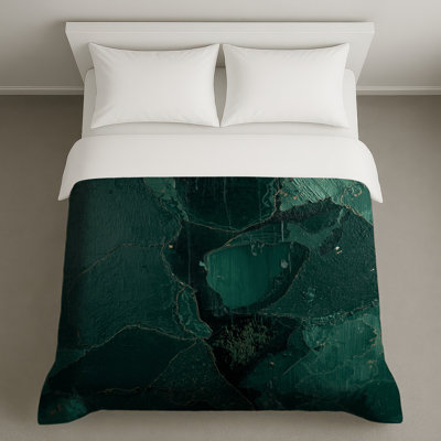 Housses de couette texturées vert craquelé