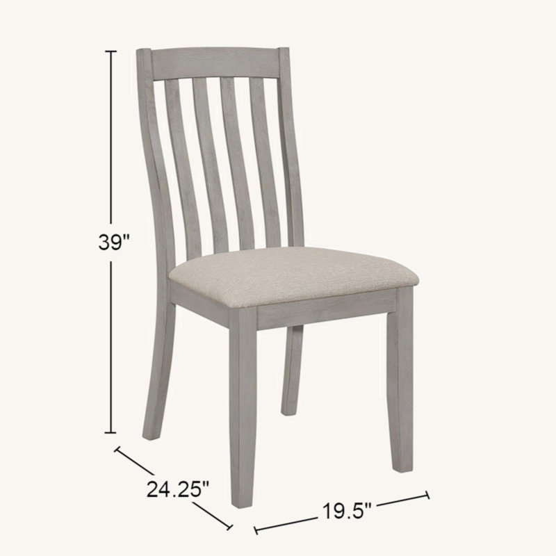 Ensemble de 2 chaises de salle à manger rembourrées brun clair, blanc cassé, Gris