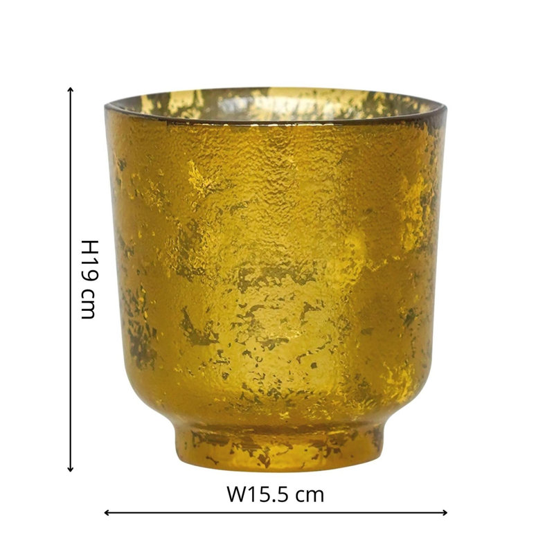 Glass Tabletop / Centrepiece Tealight Holder, Gold