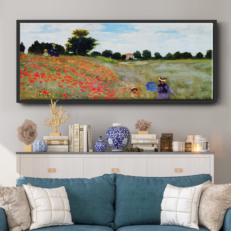 Poppies by Monet- Framed Canvas