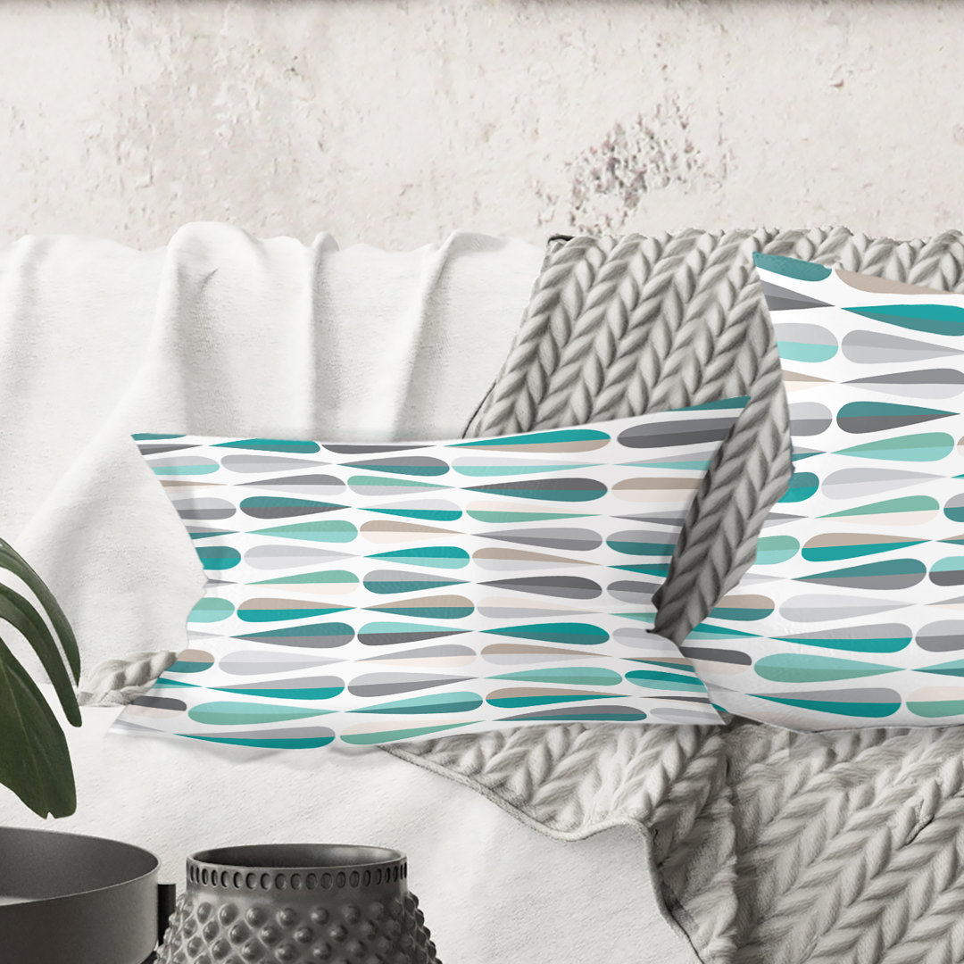 Retro Abstract Drops - Mid-Century ModernPrinted Throw Pillow Design Art 