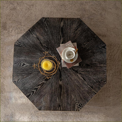 Table basse 38 po Hexagonal Retro Wood